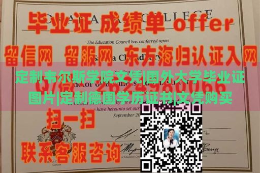 定制韦尔斯学院文凭|国外大学毕业证图片|定制德国学历证书|文凭购买