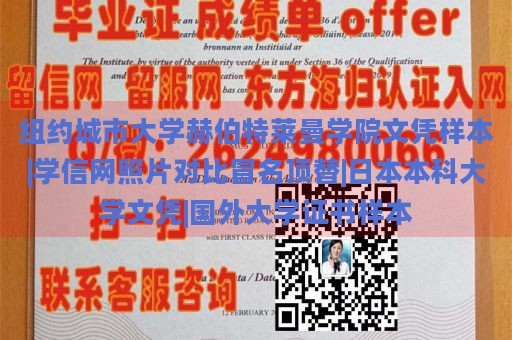 纽约城市大学赫伯特莱曼学院文凭样本|学信网照片对比冒名顶替|日本本科大学文凭|国外大学证书样本