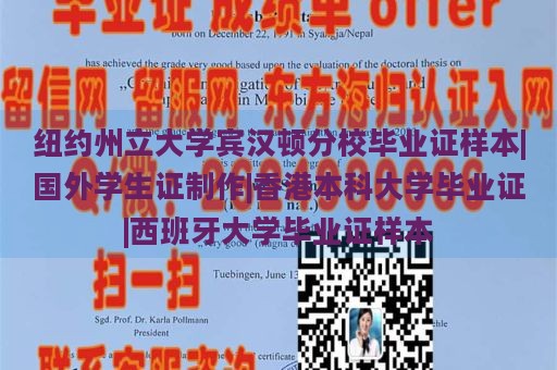 纽约州立大学宾汉顿分校毕业证样本|国外学生证制作|香港本科大学毕业证|西班牙大学毕业证样本